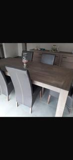 Eettafel + stoelen, Huis en Inrichting, Tafels | Eettafels, Ophalen, Gebruikt, 100 tot 150 cm, Eikenhout