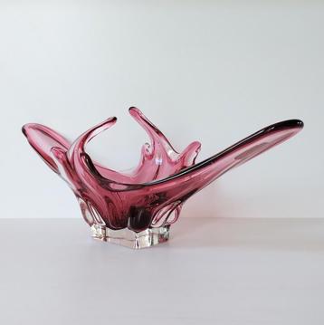Grande coupe allongée, Murano "Chambord" Fratelli Tosso, Enlèvement ou Envoi, Verre, Utilisé, Balance