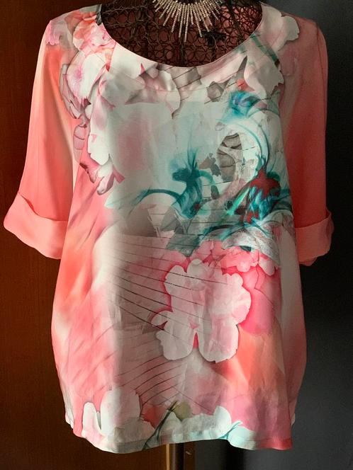 Caroline Biss 38 Leuk fris luchtig bloesje, Kleding | Dames, Topjes, Zo goed als nieuw, Maat 38/40 (M), Roze, Korte mouw, Ophalen of Verzenden