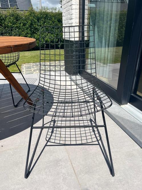 HK Living Wire stoel 4 stuks, Huis en Inrichting, Stoelen, Gebruikt, Vier, Metaal, Zwart, Ophalen