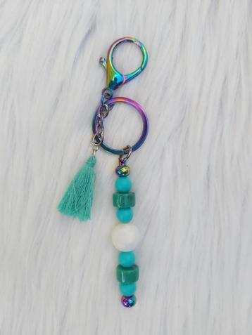 Sleutelhanger - tashanger metallic turquoise beschikbaar voor biedingen