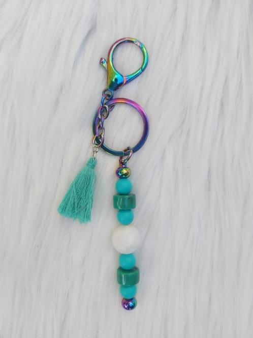 Sleutelhanger - tashanger metallic turquoise, Verzamelen, Sleutelhangers, Nieuw, Overige typen, Verzenden