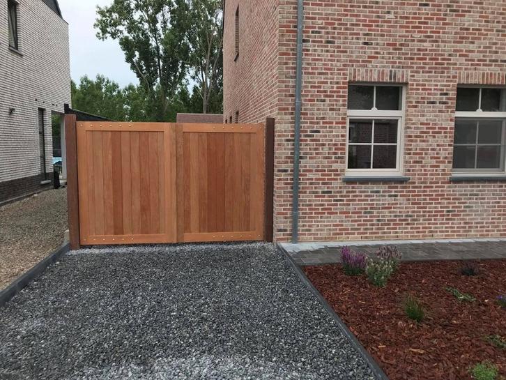 te koop afzelia poort en poortje mooie prijs!, Tuin en Terras, Tuinpoorten, Nieuw, Draaipoort, Hout, 150 tot 200 cm, 200 cm of meer