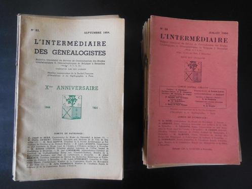 L'Intermédiaire - Bulletin Généalogiques 1950/1958 - 51 nrs., Antiek en Kunst, Antiek | Boeken en Manuscripten, Ophalen of Verzenden