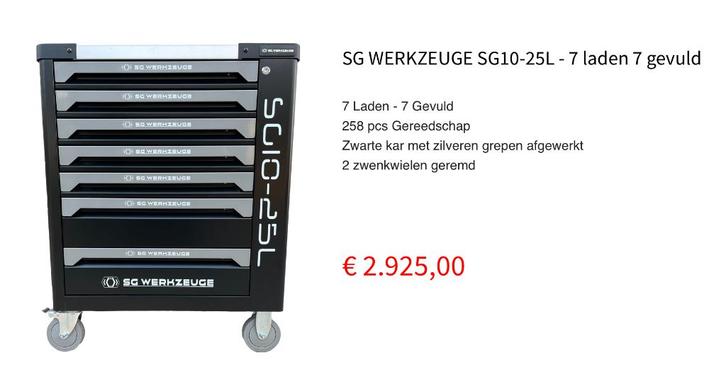 Nieuwe gereedschapswagen Stahgruppe (258 pcs), Doe-het-zelf en Bouw, Gereedschapskisten, Nieuw, Gevuld, Ophalen