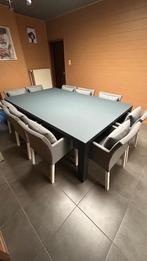 Tafel en stoelen, Huis en Inrichting, Tafels | Eettafels, Ophalen, 100 tot 150 cm, 200 cm of meer, Zo goed als nieuw