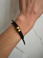 Vergulde H-armband, Ophalen of Verzenden, Nieuw, Zwart, Goud