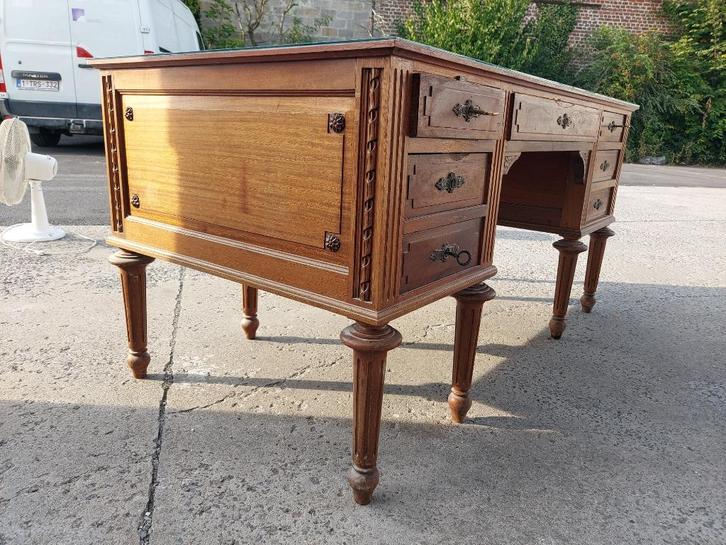 À vendre : bureau double plat de style Empire, Antiek en Kunst, Antiek | Meubels | Tafels, Ophalen