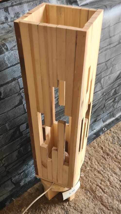 Unieke Houten Lamp – Lichtpunt met Karakter, Huis en Inrichting, Lampen | Hanglampen, Nieuw, Minder dan 50 cm, Hout, Ophalen