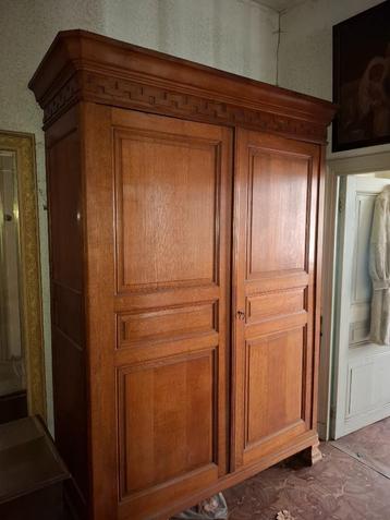 Ancienne garde-robe en chêne, Avec tiroir(s), 150 à 200 cm, Enlèvement, Utilisé
