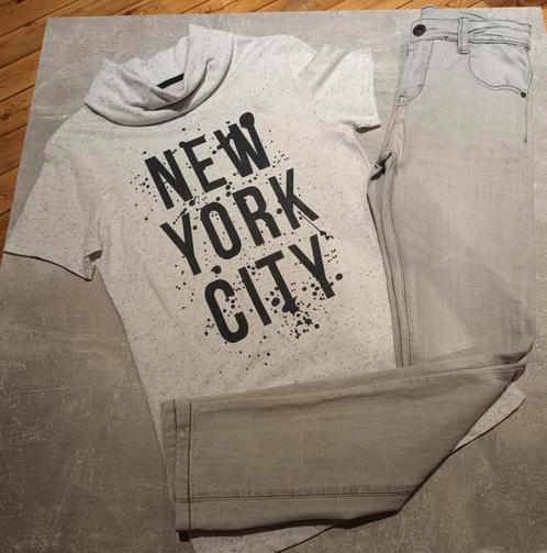 Ensemble gris clair pour garçon en T152(t-shirt et jeans), Enfants & Bébés, Vêtements enfant | Taille 152, Comme neuf, Garçon