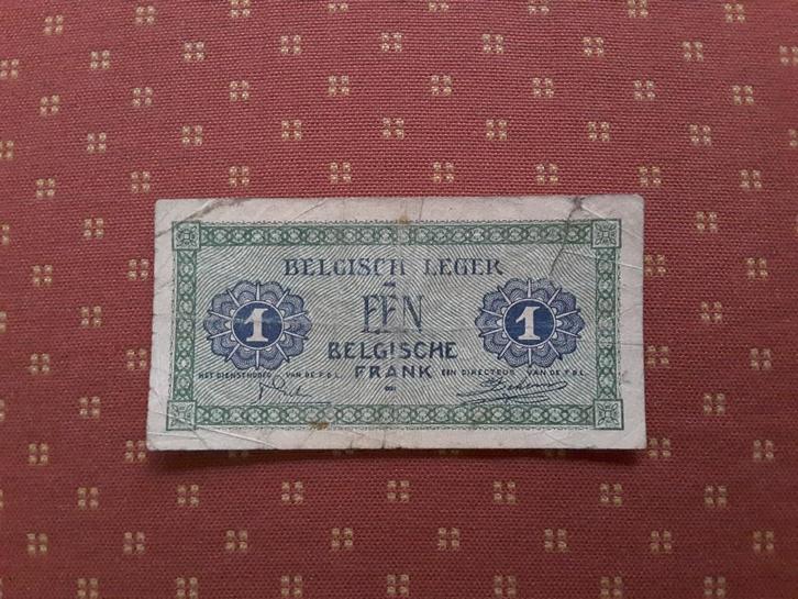 k België 1 frank 1946 Belgisch leger., Postzegels en Munten, Bankbiljetten | België, Los biljet, Verzenden