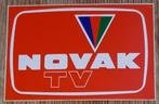 Vintage sticker Novak TV retro autocollant, Ophalen of Verzenden, Merk, Zo goed als nieuw