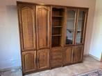 Eiken kast boekenkast met glas, Ophalen, Glas, Zo goed als nieuw, 200 cm of meer