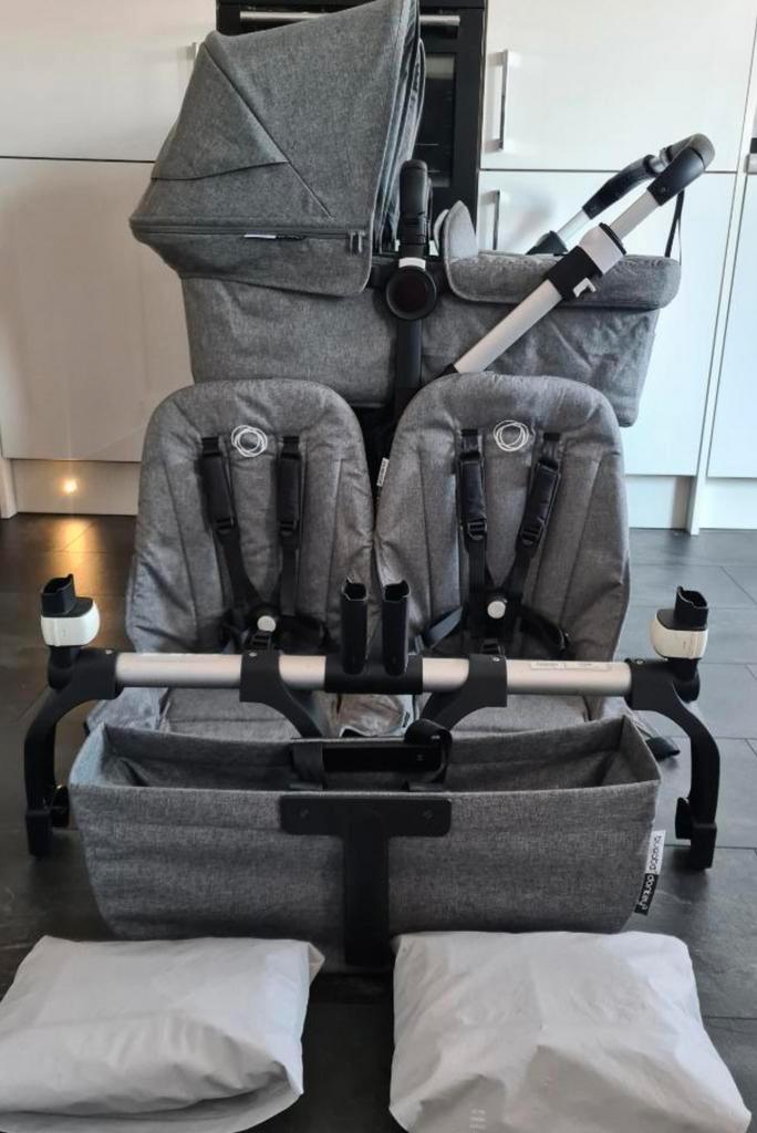 Bugaboo Donkey Duo 3 Graphite/Grey Mélange-Grey Mélange, Kinderen en Baby's, Tweelingen en Meerlingen, Zo goed als nieuw, Ophalen