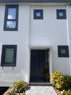 Voordeur + PVC/Kommerling leigrijs frame, Doe-het-zelf en Bouw, Ophalen, Zo goed als nieuw, Gevelraam of Ruit