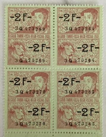 Fiscale zegels België -2 F- Haartooi uit de Renaissance 1989 beschikbaar voor biedingen