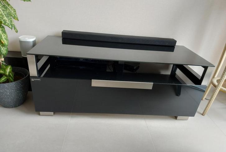 TV meubel, Huis en Inrichting, Kasten |Televisiemeubels, Gebruikt, Minder dan 100 cm, 100 tot 150 cm, 25 tot 50 cm, Glas, Kunststof