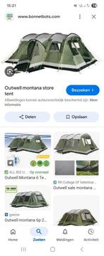 Outwell 6 persoons tent, Caravans en Kamperen, Tenten, Ophalen, Gebruikt, Tot en met 6