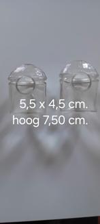 Koppel oude glazen voederbakjes, Antiek en Kunst, Ophalen of Verzenden