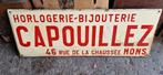 Plaque émaillée Horlogerie, Verzamelen, Merken en Reclamevoorwerpen, Ophalen, Gebruikt