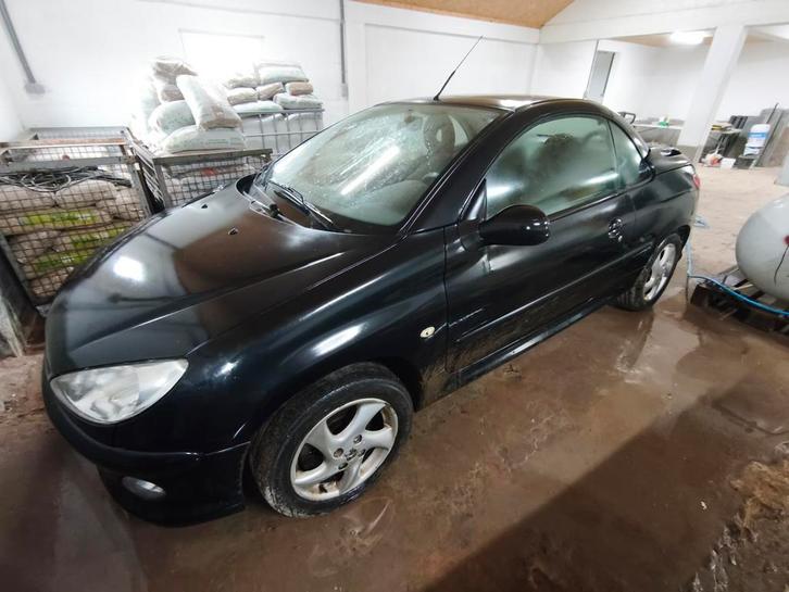 Peugeot 206cc opknapper/onderdelen, Autos, Peugeot, Particulier, Essence, Euro 3, Cabriolet, 3 portes, Boîte manuelle, Noir, Gris
