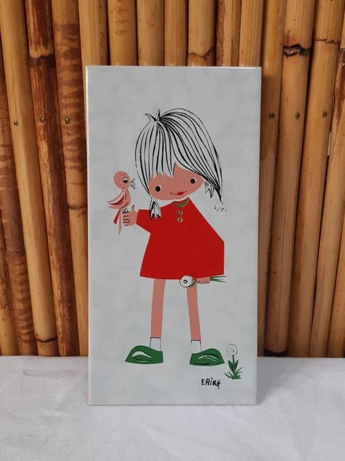 Vintage hangtegel 1960 Holland, keramiek met retro motief, Verzamelen, Retro, Huis en Inrichting, Ophalen of Verzenden