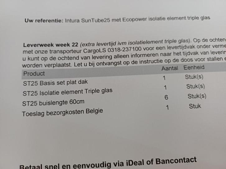 daglichttunnel Intura Sun Tube25, splinternieuw, Doe-het-zelf en Bouw, Overige Doe-Het-Zelf en Bouw, Nieuw, Ophalen