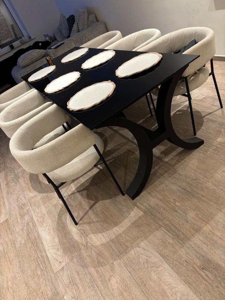 Zwarte design eettafel, Huis en Inrichting, Tafels | Eettafels, Nieuw, Ophalen