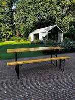 Biertafel en -bank met zwart onderstel, Hobby en Vrije tijd, Ophalen, Zo goed als nieuw, Feestartikel