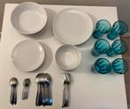 Set servies en bestek Ikea wit, Huis en Inrichting, Ophalen, Gebruikt, Effen, Bord(en)