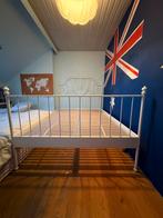 Lit blanc style fer forgé IKEA 140x200 (+ option matelas), 140 cm, Enlèvement, Utilisé, Blanc