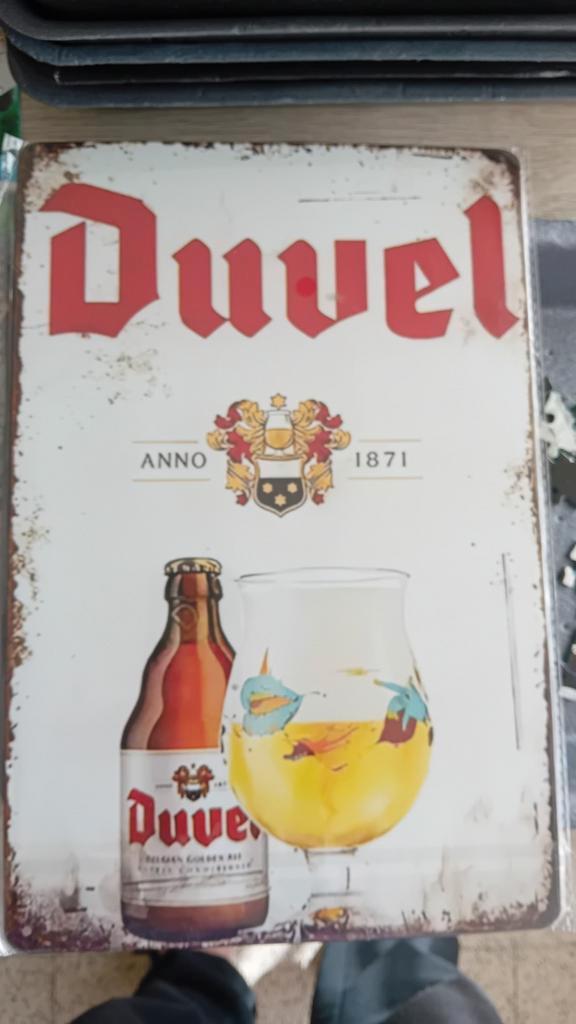 Duvel bord 20 op 30 cm, Verzamelen, Biermerken, Duvel, Ophalen of Verzenden