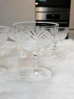 8 coupes à champagne anciennes en cristal taillé - prix fixe, Collections, Enlèvement ou Envoi, Comme neuf