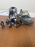 Playmobil lot police avec helicopter, bateau et 6 policiers, Kinderen en Baby's, Speelgoed | Playmobil, Ophalen of Verzenden, Gebruikt