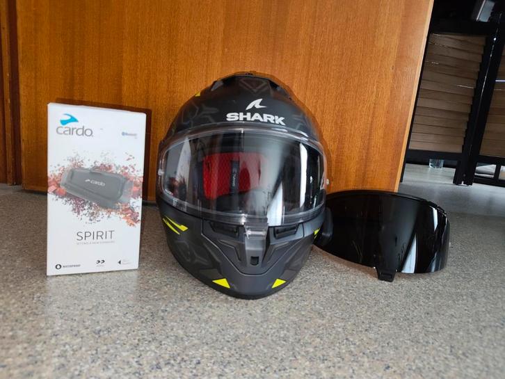 Shark Skwal i3 + Cardo Spirit intercom + 2 vizieren (Pinlock, Motoren, Kleding | Motorhelmen, Integraalhelm, L, Shark, Ophalen of Verzenden