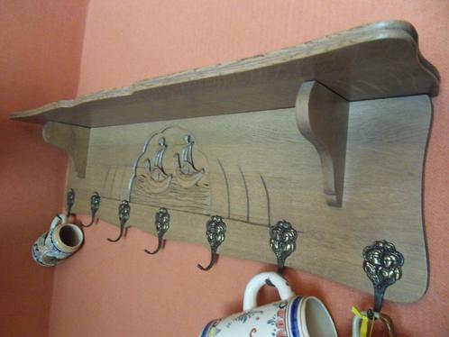 RETRO EIKENHOUTEN KAPSTOK, Huis en Inrichting, Woonaccessoires | Kapstokken, Gebruikt, Wandkapstok, Ophalen