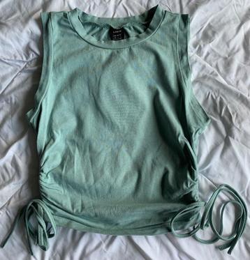Mouwloos lichtgroen t-shirt met koordjes SHEIN maat XS beschikbaar voor biedingen