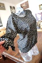 zwart vintage shirt-blouse met bollen crème, Kleding | Dames, Maat 38/40 (M), Zwart, Ophalen of Verzenden, Charlise