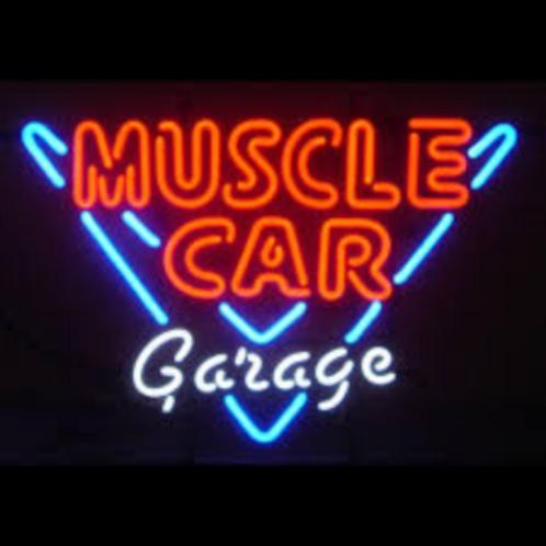 Muscle car garage neon en andere mancave USA decoratie neons, Collections, Marques & Objets publicitaires, Neuf, Table lumineuse ou lampe (néon)