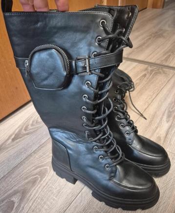 Hippe nieuwe stoere zwarte dames laarzen Bullboxer 39 beschikbaar voor biedingen