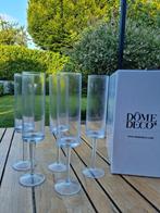 Lot de 5 flûtes à champagne au design cubique de la marque D, Ophalen, Glas of Glazen, Overige stijlen, Glas