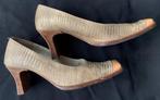 mooie gouden schoenen met croco-effect - maat 39/40, Gedragen, Schoenen met hoge hakken, Ophalen, Overige kleuren