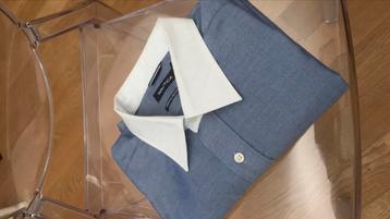 Nautica blauw overhemd met witte kraag, grote maat XXL beschikbaar voor biedingen