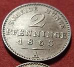États allemands — Prussie/2 Pfennig/1863 A, Timbres & Monnaies, Enlèvement ou Envoi, Monnaie en vrac, Allemagne