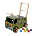 Houten loopwagen duwwagen leger, Kinderen en Baby's, Ophalen of Verzenden, Nieuw, Rij- of Hobbelspeelgoed