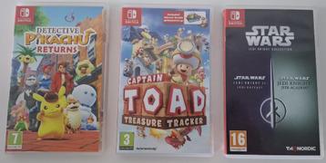 3x Switch game als nieuw (Pokémon, Toad & Star Wars) beschikbaar voor biedingen
