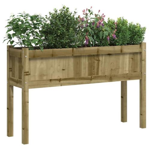 Plantenbak HenkJan met poten 110x31x70 cm geïmpregneerd, Tuin en Terras, Bloembakken en Plantenbakken, Nieuw, Hout, Balkon, Tuin