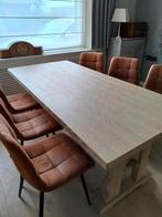 Tafel met 6 stoelen, Huis en Inrichting, Tafels | Eettafels, Ophalen, Overige materialen, 50 tot 100 cm, Zo goed als nieuw