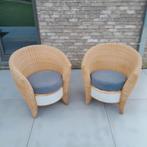 Rieten stoelen 2x, Tuin en Terras, Ophalen, Gebruikt